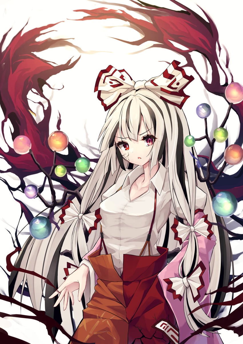 fujiwara no mokou and houraisan kaguya (touhou) drawn by hira-san