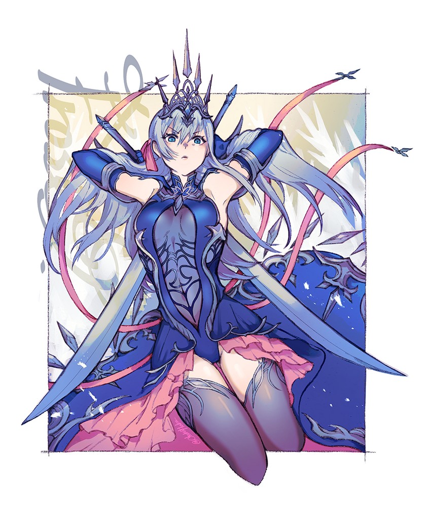 ryne waters and shiva (final fantasy and 1 more) drawn by chikuihaku