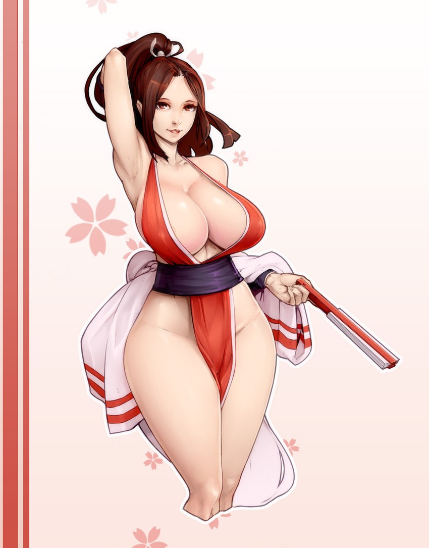 shiranui mai (the king of fighters and 2 more) drawn by materclaws