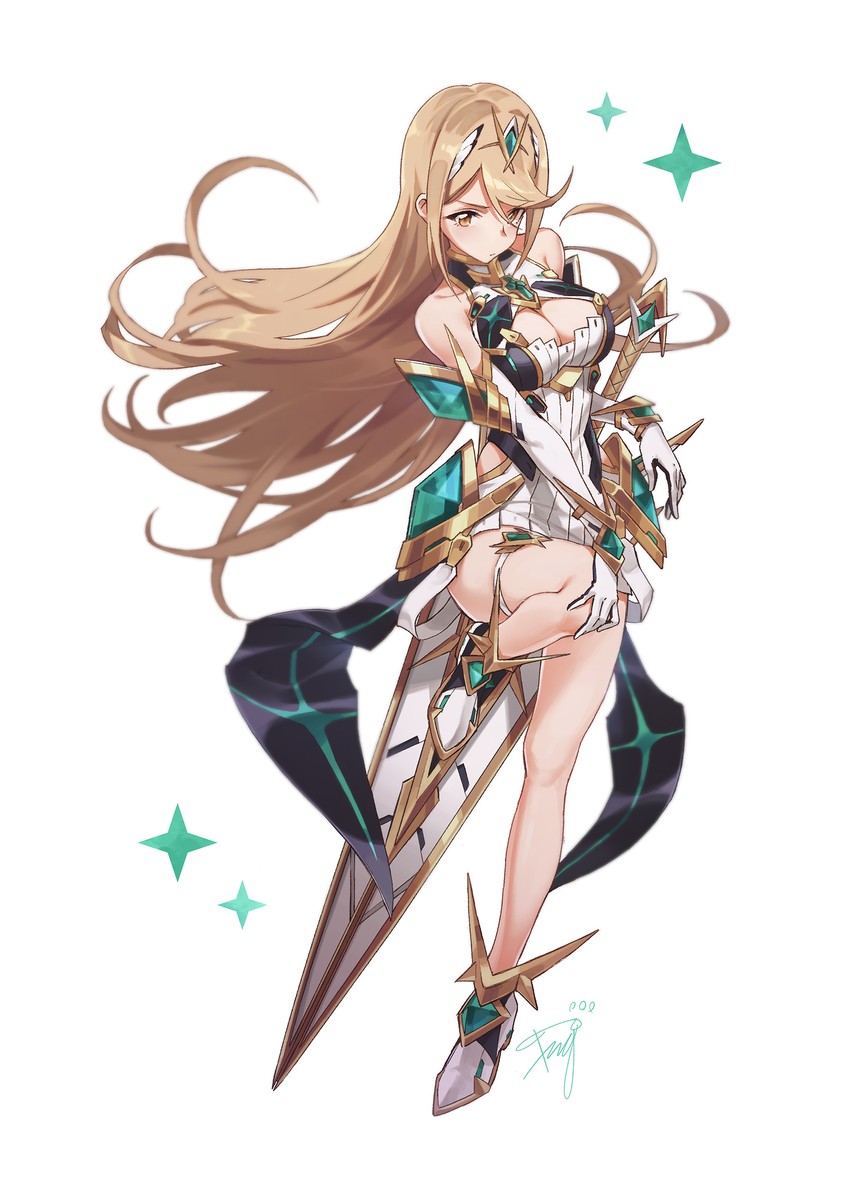 mythra (xenoblade chronicles and 1 more) drawn by tugo