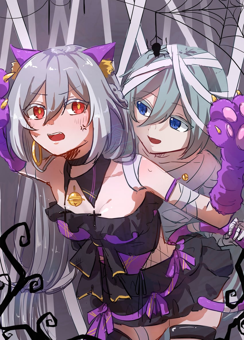 fu hua and herrscher of sentience (honkai and 1 more) drawn by ao_e_k