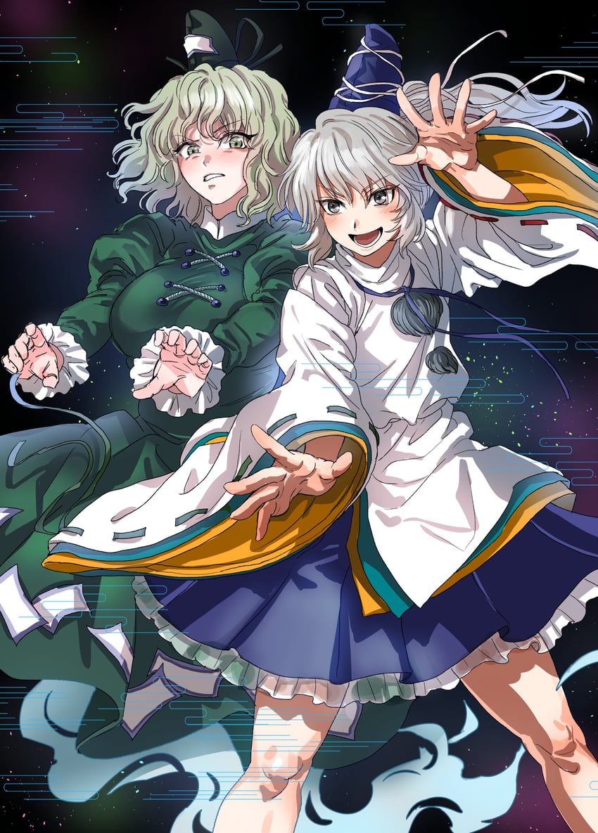 mononobe no futo and soga no tojiko (touhou) drawn by kuya_(hey36253625)