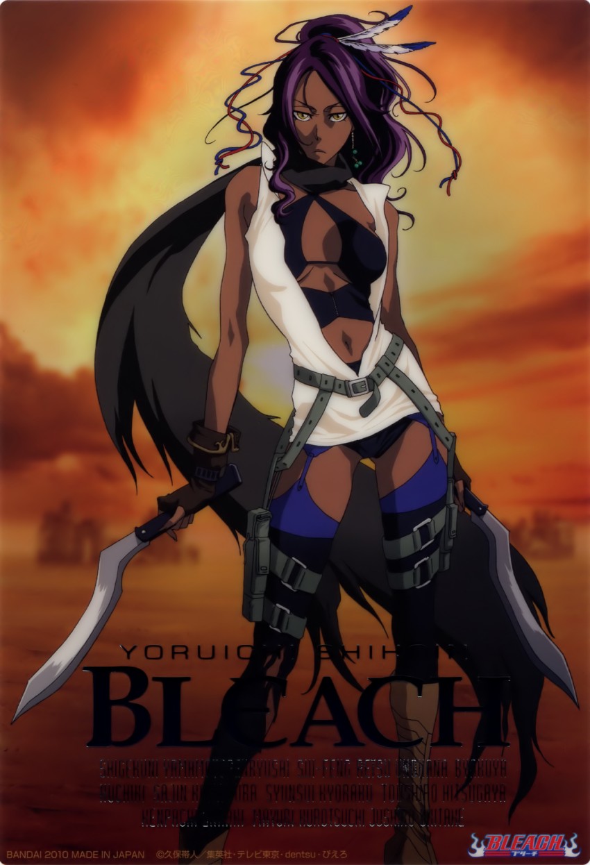 shihouin yoruichi (bleach and 1 more) drawn by kubo_tite