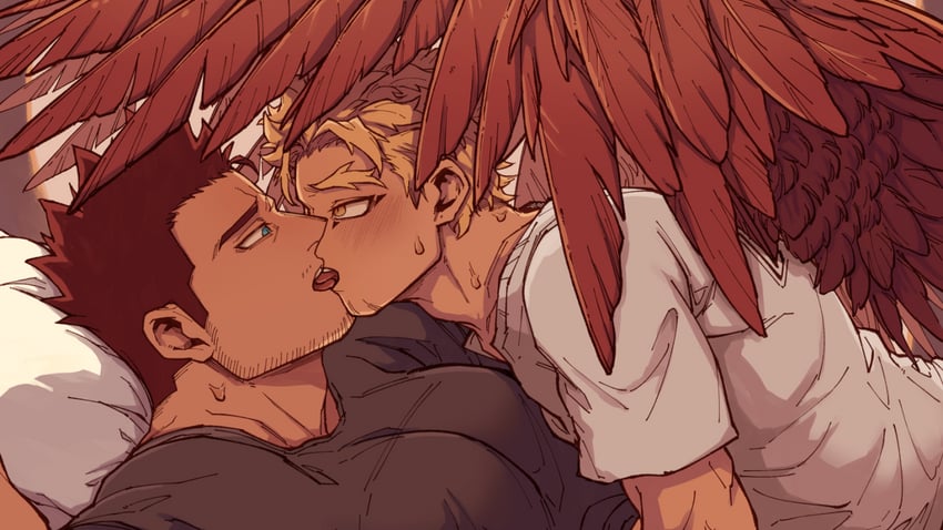 endeavor and hawks (boku no hero academia) drawn by abbbby_28