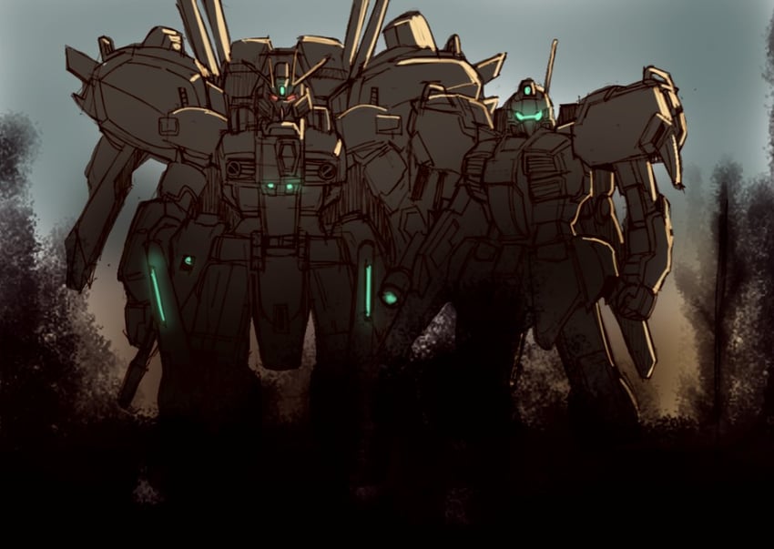 ex-s gundam and nero (gundam and 2 more) drawn by kin-san_(sasuraiga)