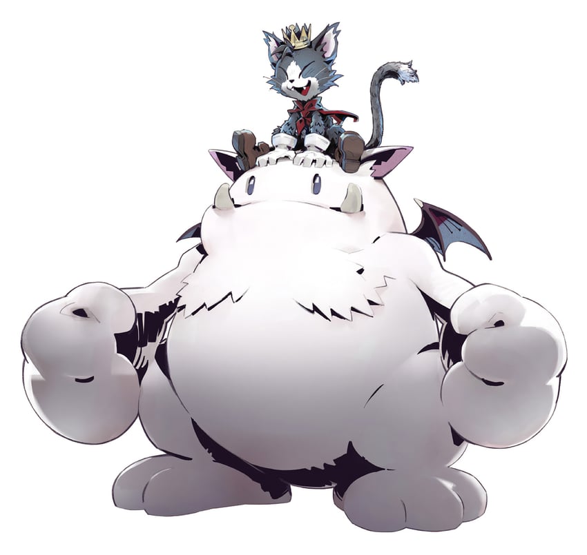 moogle and cait sith (final fantasy and 2 more) drawn by fujise_lisa