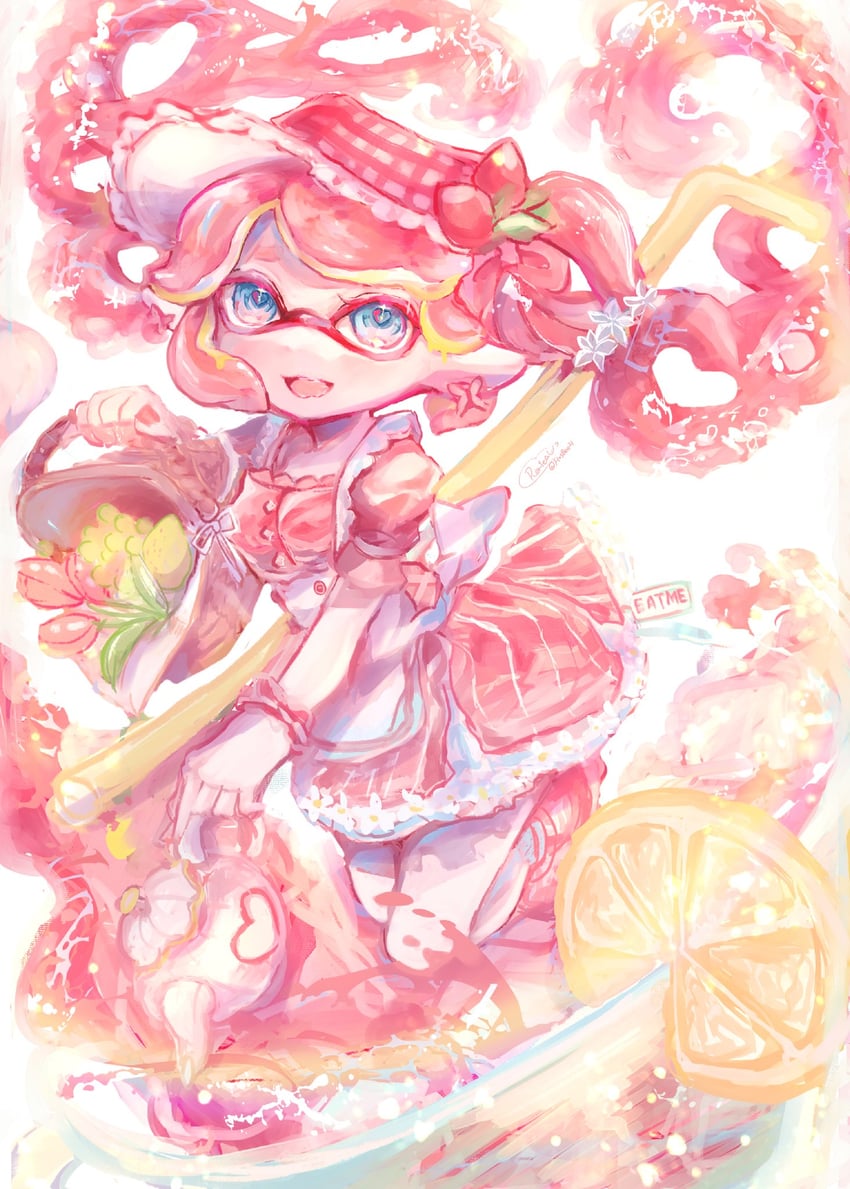 inkling player character and inkling girl (splatoon) drawn by ho2yrentea