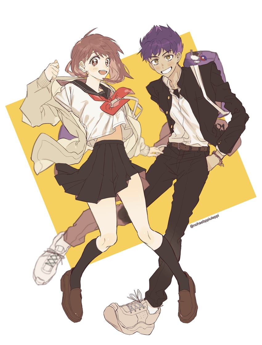 gloria and hop (pokemon and 1 more) drawn by nohaebppiuleppi