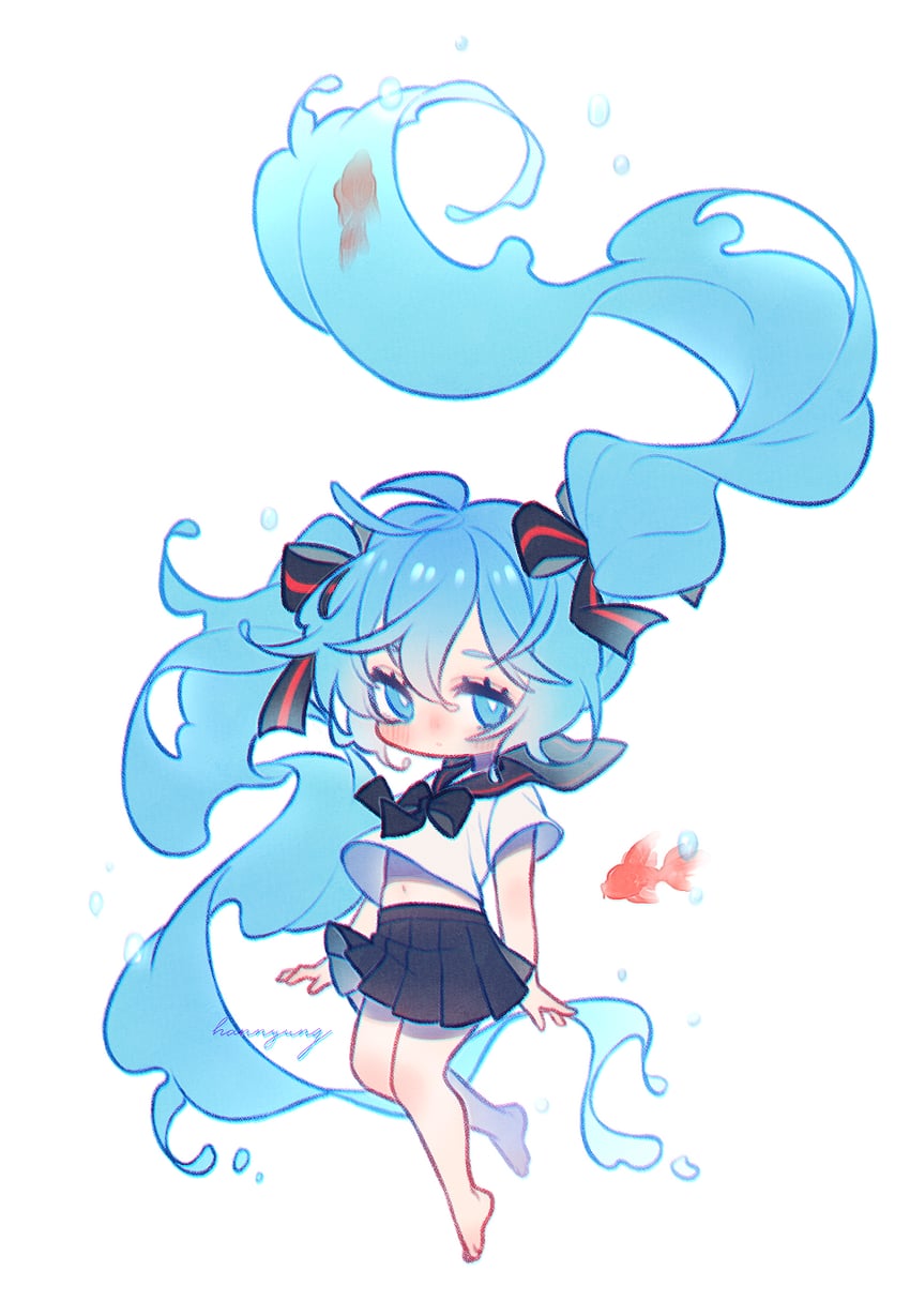 hatsune miku and bottle miku (vocaloid) drawn by hn_(artist)