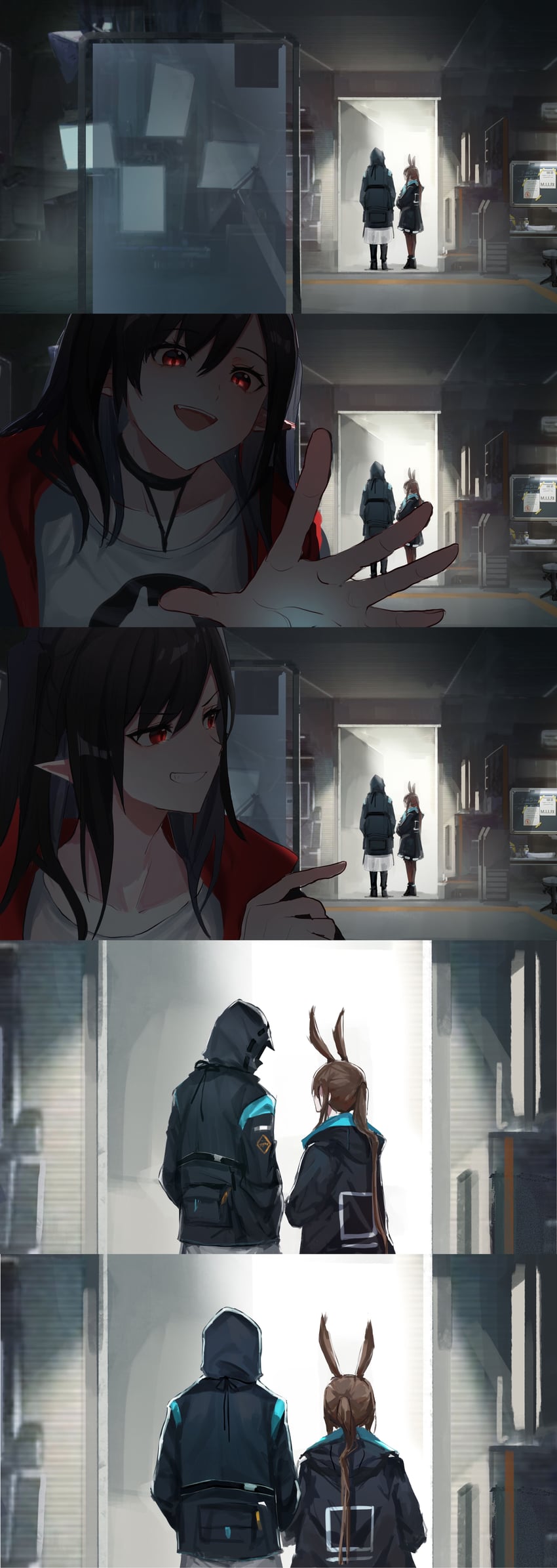 doctor, amiya, and closure (arknights) drawn by zuo_daoxing