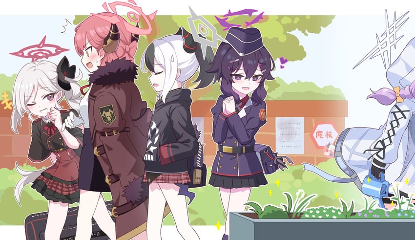 kayoko, aru, mutsuki, haruka, and atsuko (blue archive) drawn by 2windrill