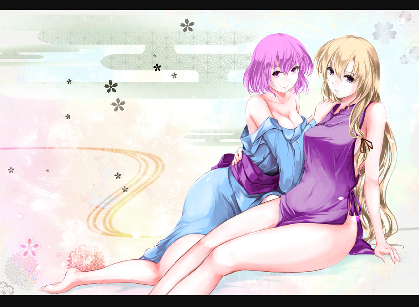 yakumo yukari and saigyouji yuyuko (touhou) drawn by kz_nagomiya