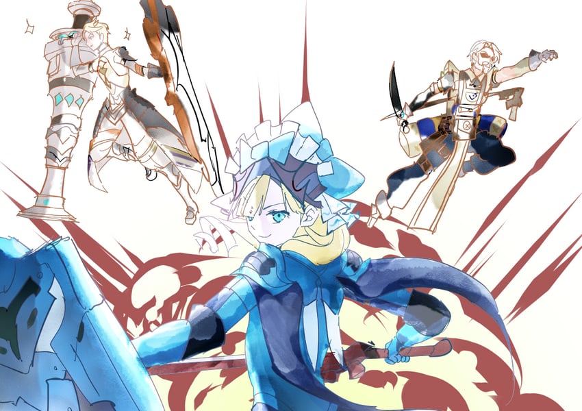 bunet, madeline, and vander (fire emblem and 1 more) drawn by shoochiku_bai