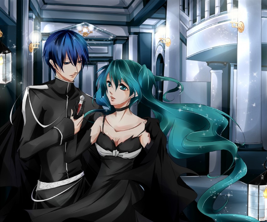 hatsune miku and kaito (vocaloid and 1 more) drawn by sakurai_(hai_haru)