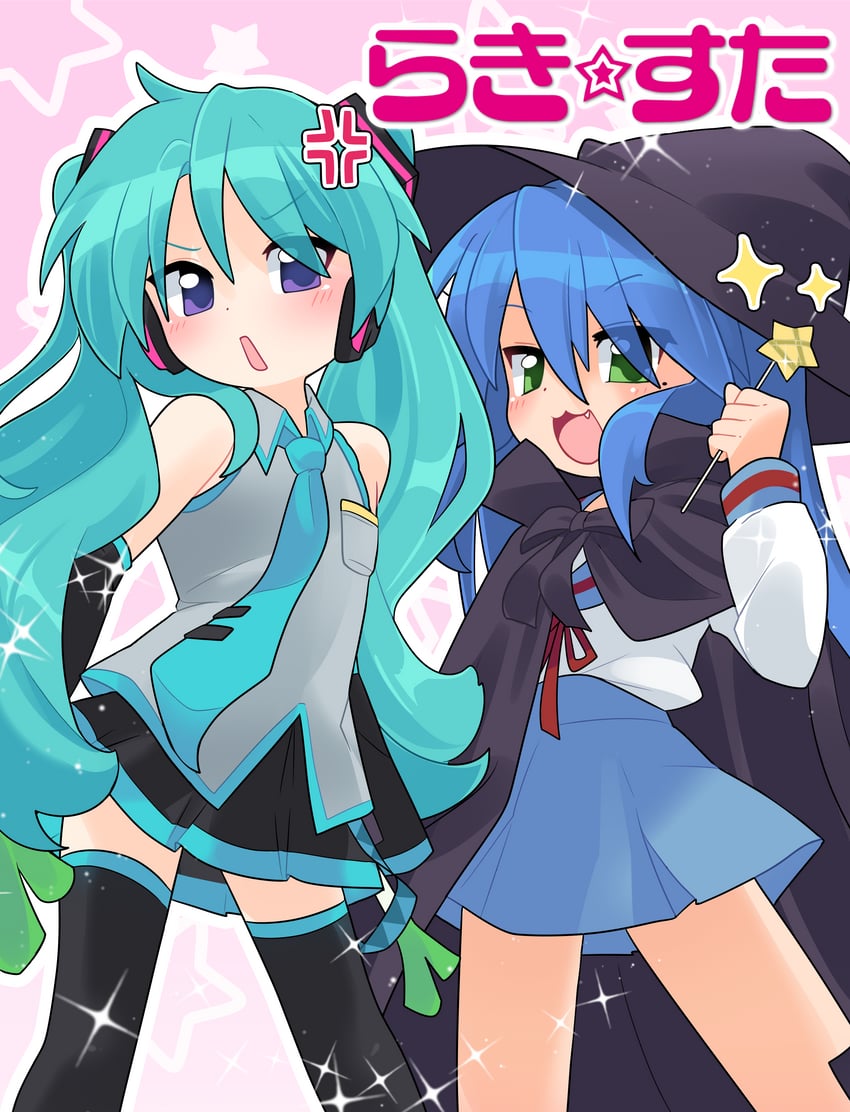 hatsune miku, nagato yuki, hiiragi kagami, and izumi konata (vocaloid and 2 more) drawn by fraiisiemimi