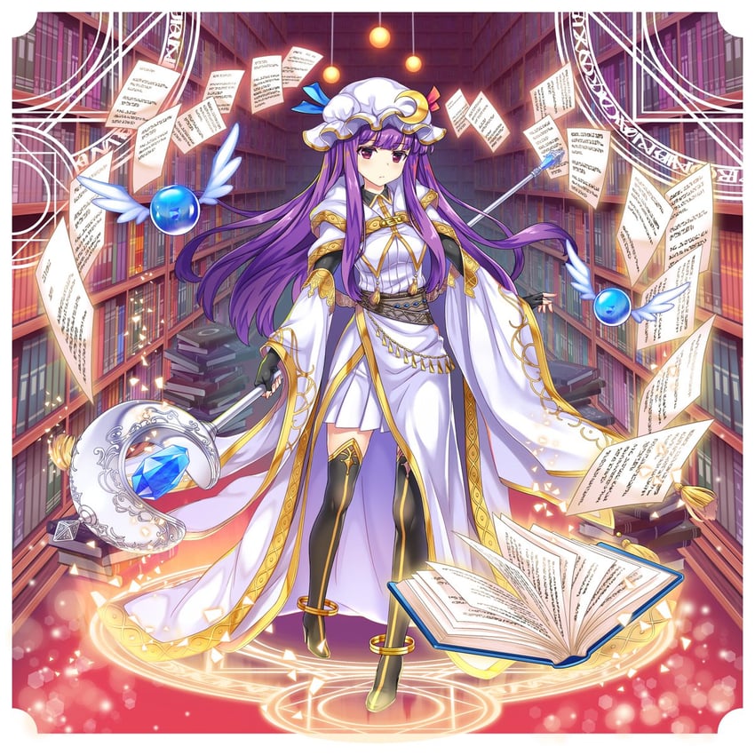 patchouli knowledge (touhou and 1 more) drawn by rotte_(1109)