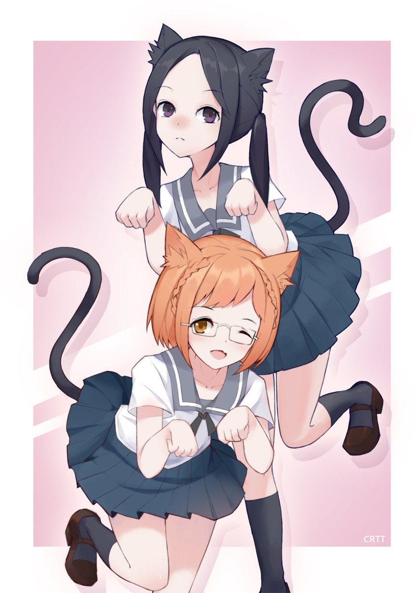 miyamo chio and nonomura manana (chio-chan no tsuugakuro) drawn by chenran_tiantang