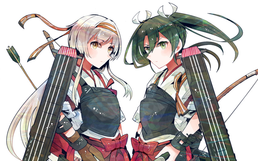 zuikaku, shoukaku, zuikaku kai ni, and shoukaku kai ni (kantai collection) drawn by itomugi-kun