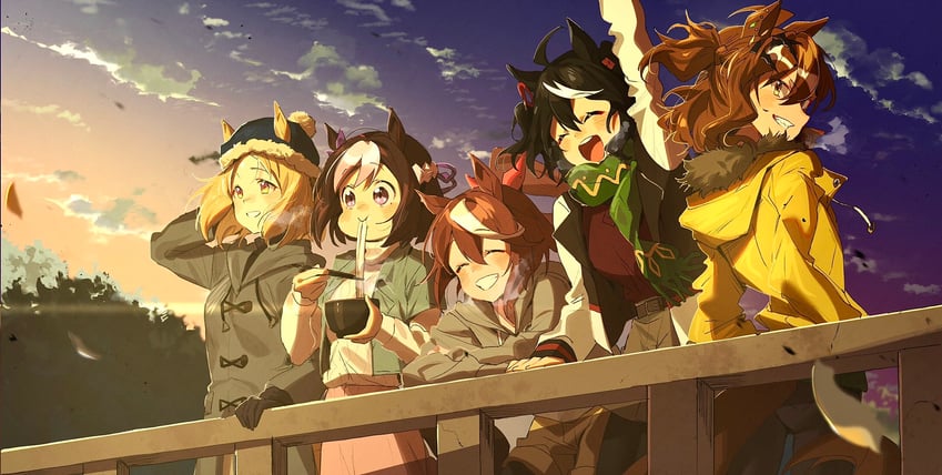 tokai teio, kitasan black, special week, jungle pocket, and narita top road (umamusume and 2 more) drawn by hakoneko_(marisa19899200)