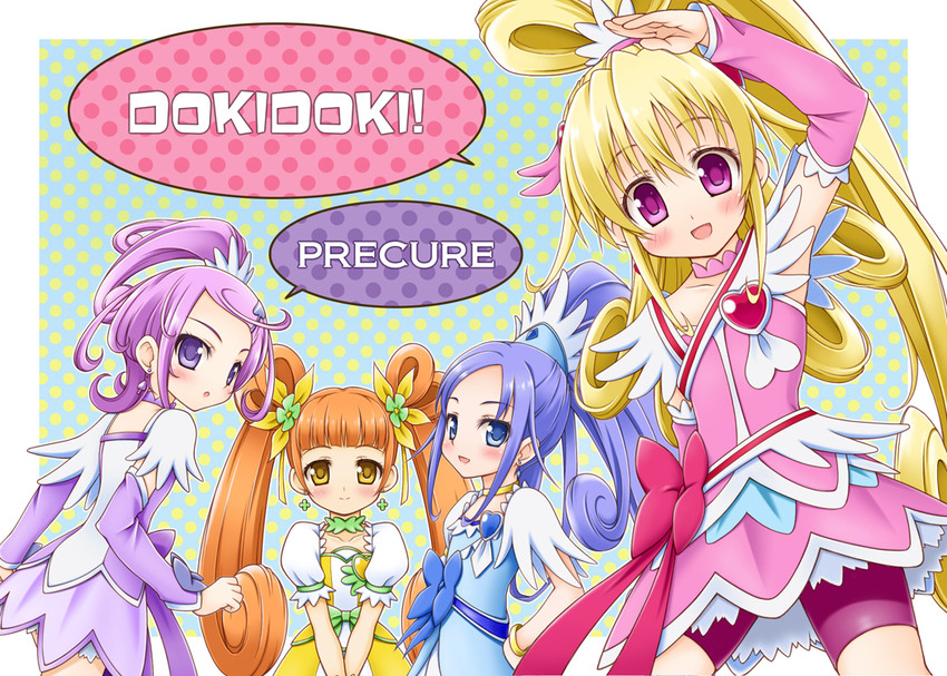 hishikawa rikka, aida mana, kenzaki makoto, yotsuba alice, cure heart, and 3 more (precure and 1 more) drawn by 1no_nane