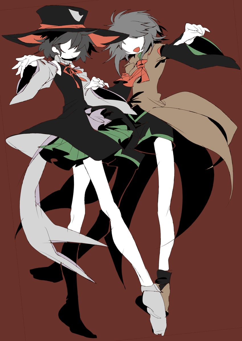 enraku tsubakura and houlen yabusame (len'en) drawn by ling_s
