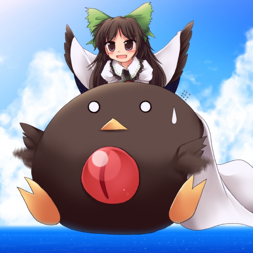 reiuji utsuho (touhou and 1 more) drawn by lzh