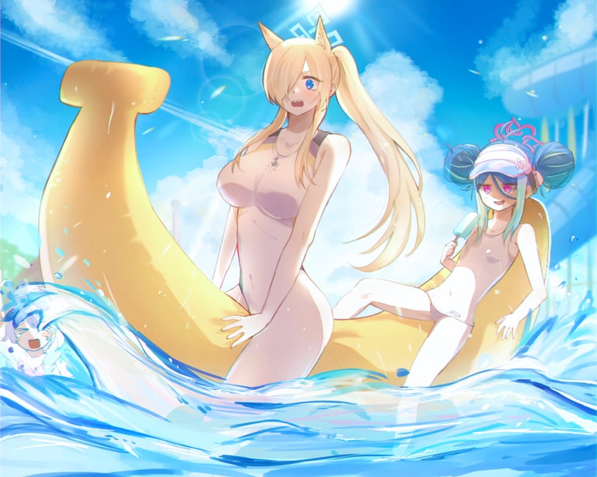 kanna, fubuki, and kirino (blue archive) drawn by kuritiizu