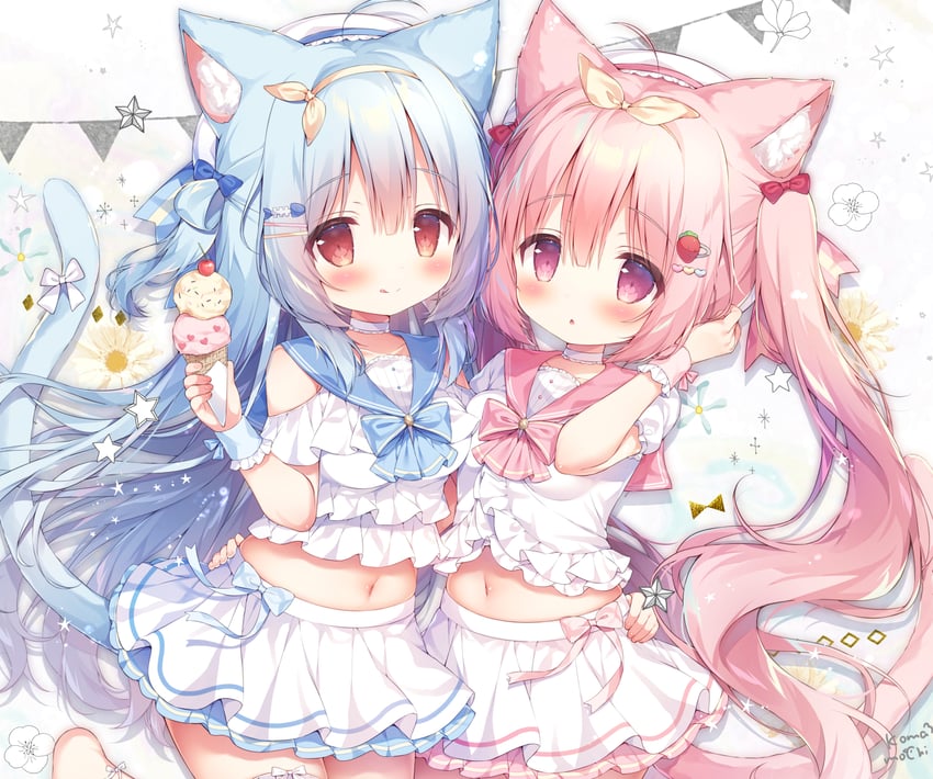 miruku and kobone (original) drawn by momozu_komamochi