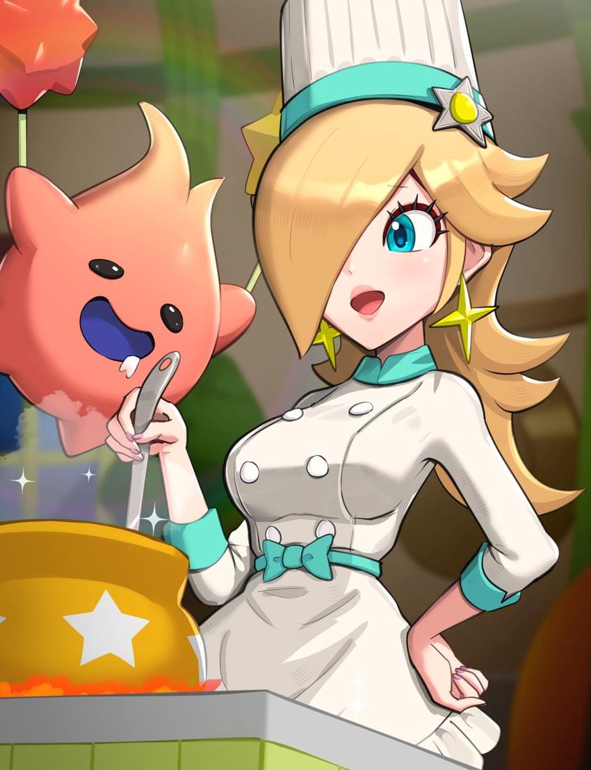 rosalina, luma, and hungry luma (mario and 2 more) drawn by gonzarez