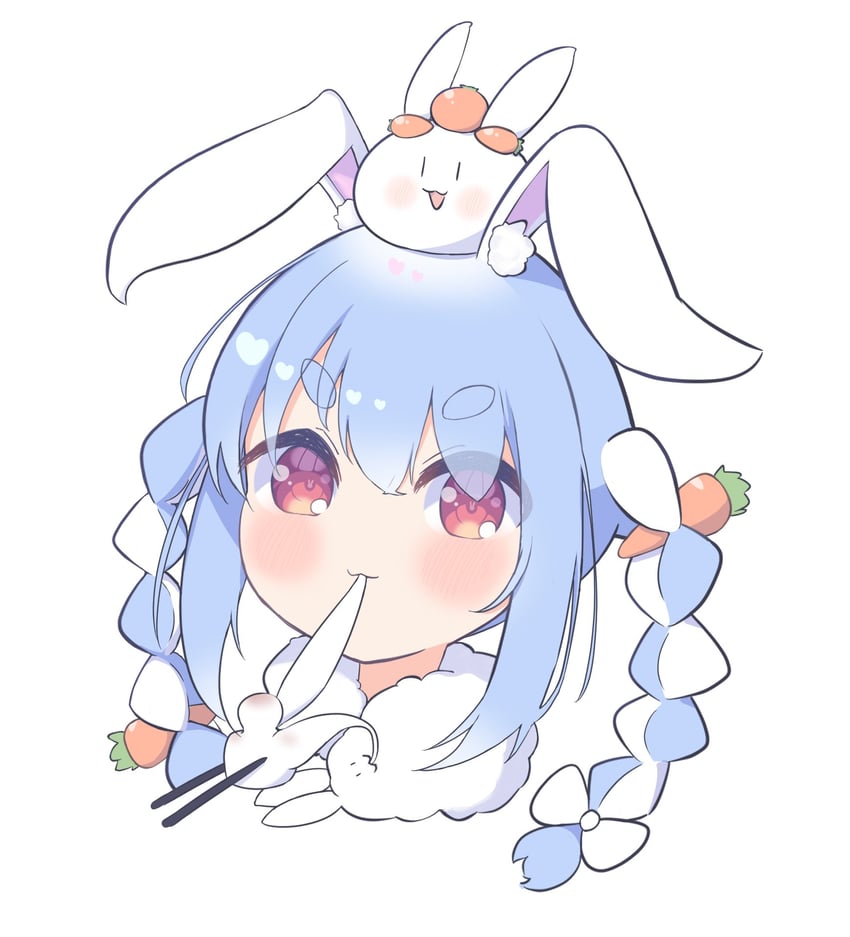 usada pekora, don-chan, and pekomon (hololive) drawn by nananana_(nana_hololive)