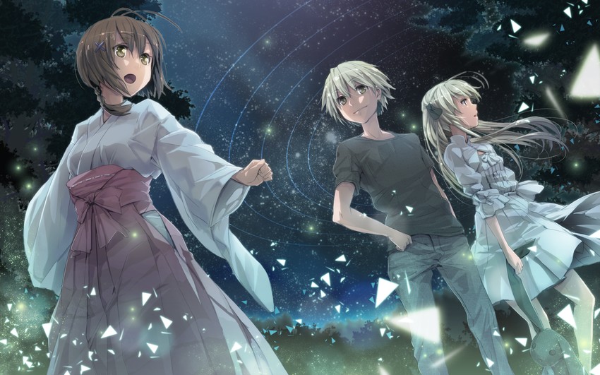 kasugano sora, kasugano haruka, and amatsume akira (yosuga no sora) drawn by yuugen