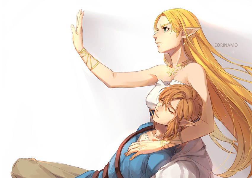 link and princess zelda (the legend of zelda and 1 more) drawn by eorinamo