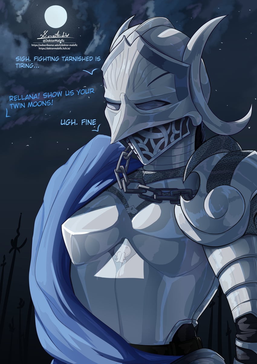 rellana twin moon knight (elden ring and 1 more) drawn by doktor_malefic