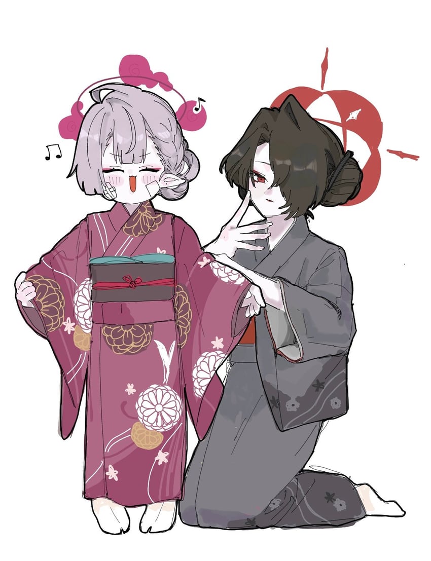 shuro and kokuriko (blue archive) drawn by syurorori
