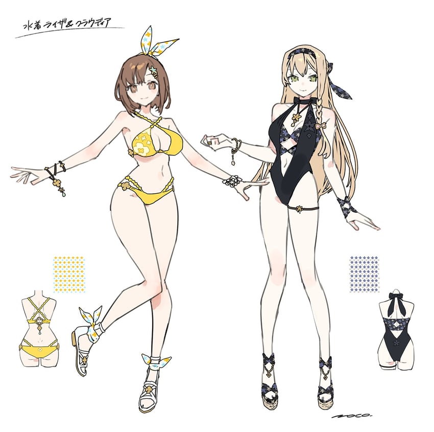 reisalin stout and klaudia valentz (atelier and 2 more) drawn by noco_(adamas)