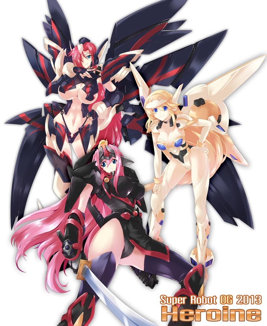 galilnagant, blanche neige, and jinrai (super robot wars and 3 more) drawn by haganef