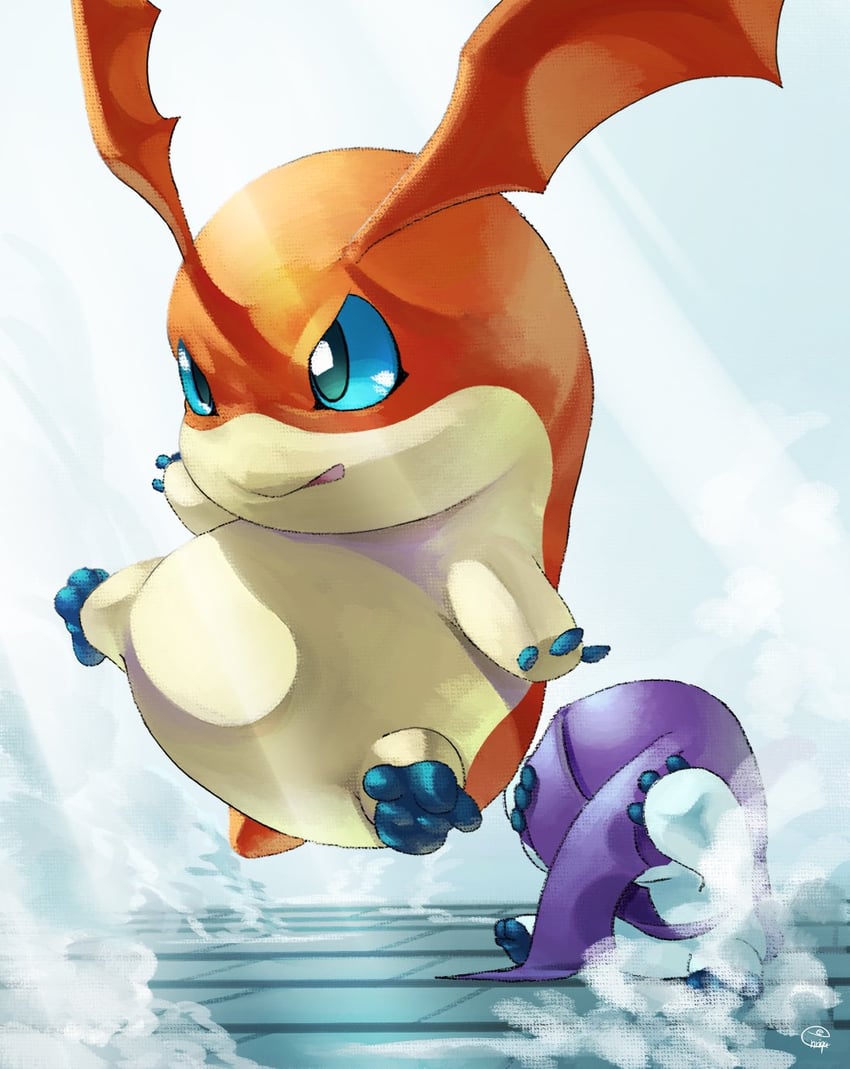 patamon and tsukaimon (digimon) drawn by enrike_(enrique_mr_blue)