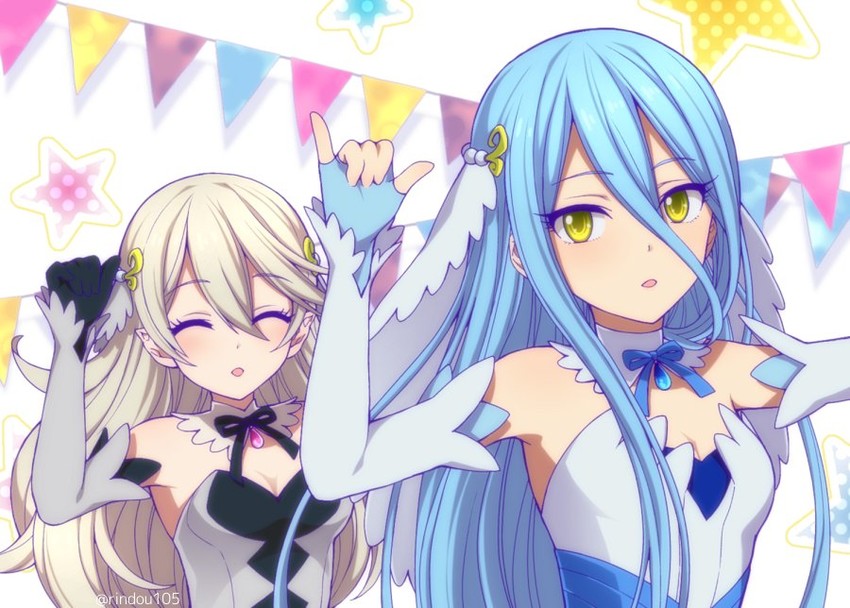 female corrin and azura (idolmaster and 4 more) drawn by hiyori_(rindou66)