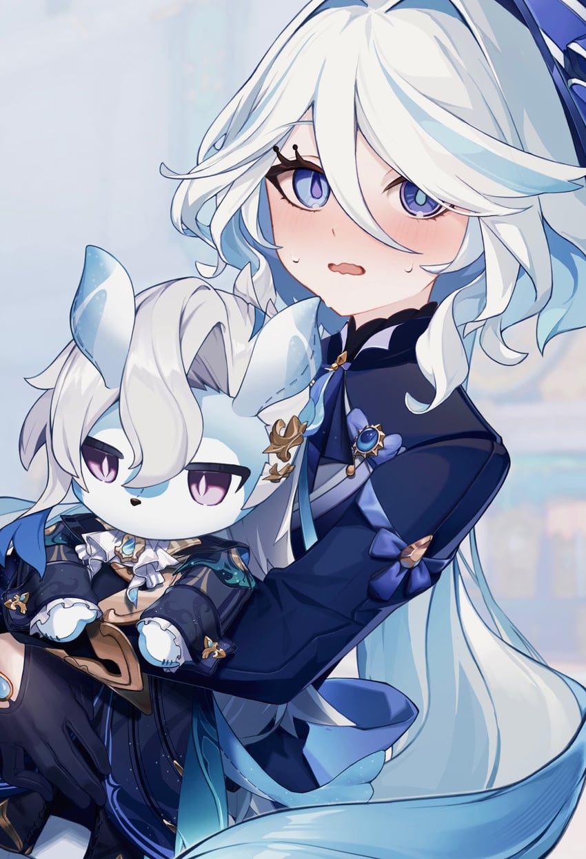 furina and neuvillette (genshin impact) drawn by chaki_(chaki_609)