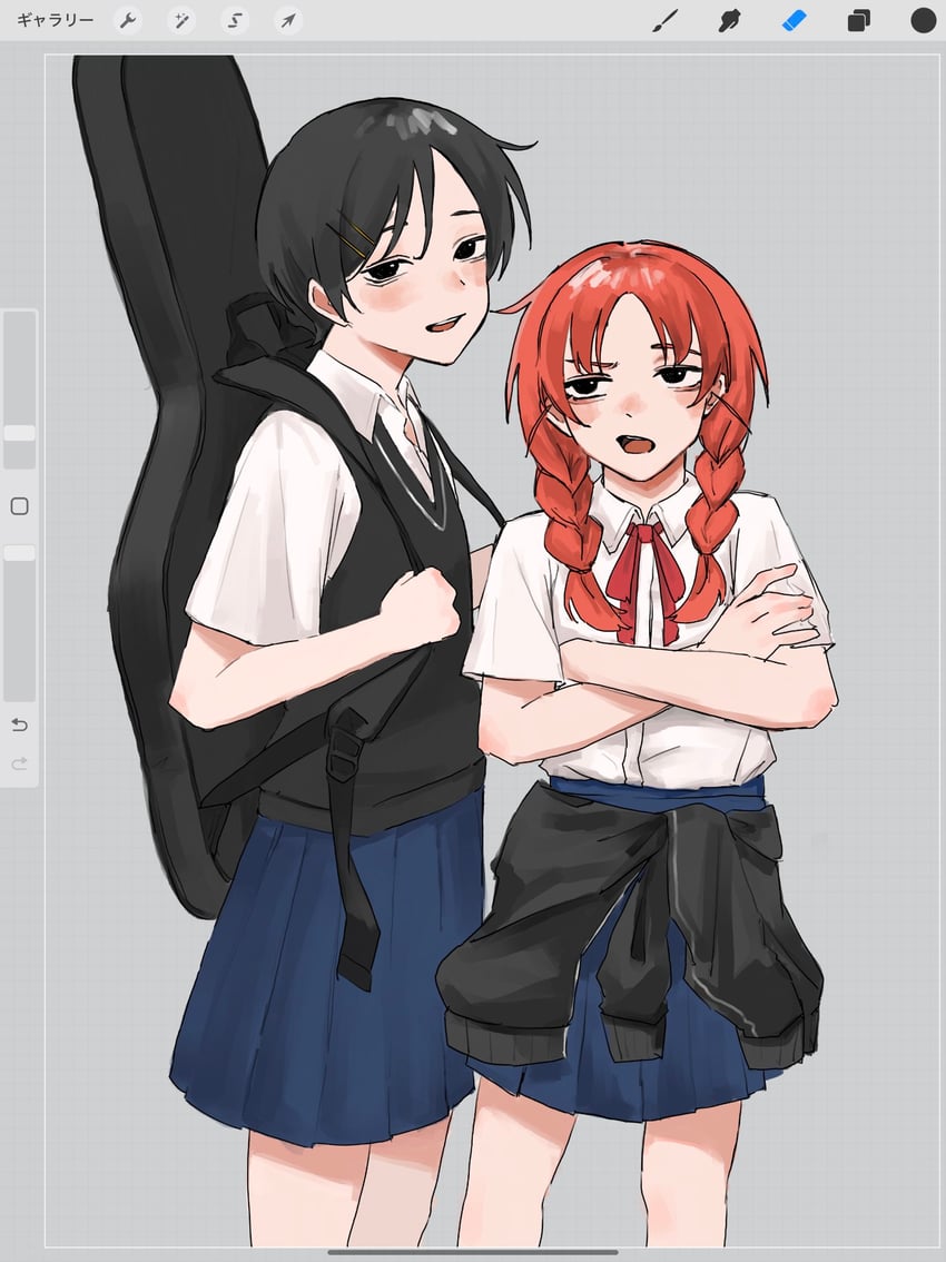 kouyama rin and uchida momo (futsuu no keion-bu) drawn by kusakabe_(kskb_e)