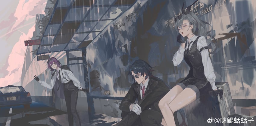 kafka, silver wolf, and blade (honkai and 1 more) drawn by shu_kunkuokuozi