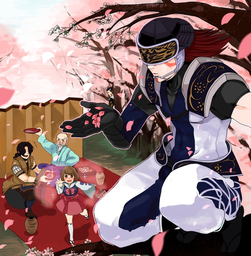 tsuruhime, fuuma kotarou, kuroda kanbei, and houjou ujimasa (sengoku basara) drawn by tomochi_mochi_336