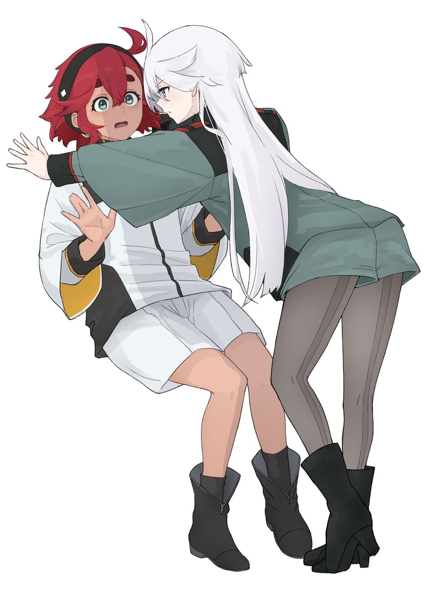 suletta mercury and miorine rembran (gundam and 1 more) drawn by masaki_(yuuuunno)