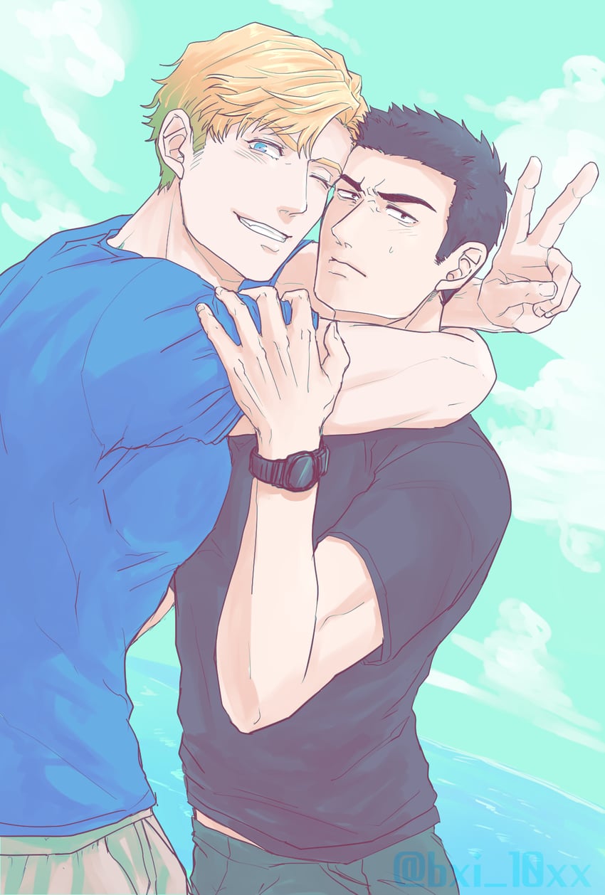 ao isami and lewis smith (yuuki bakuhatsu bang bravern) drawn by takana_yagi_(bxi_10xx)