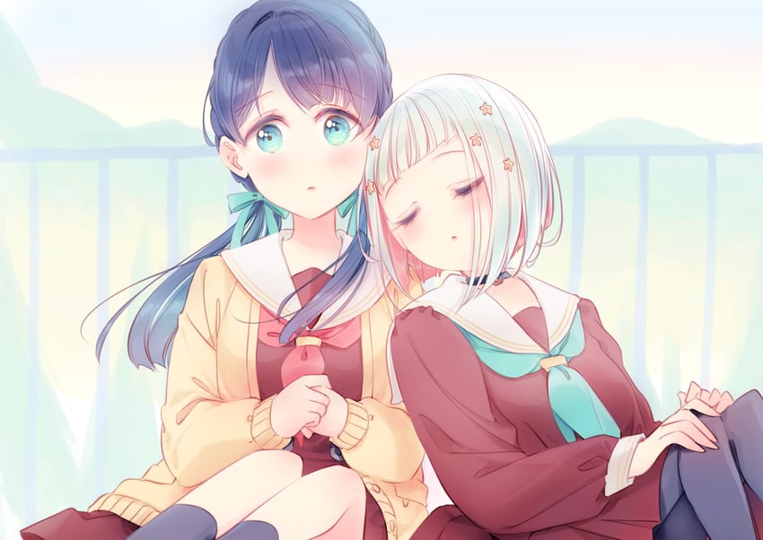 murano sayaka and yugiri tsuzuri (love live! and 1 more) drawn by mimori_(cotton_heart)