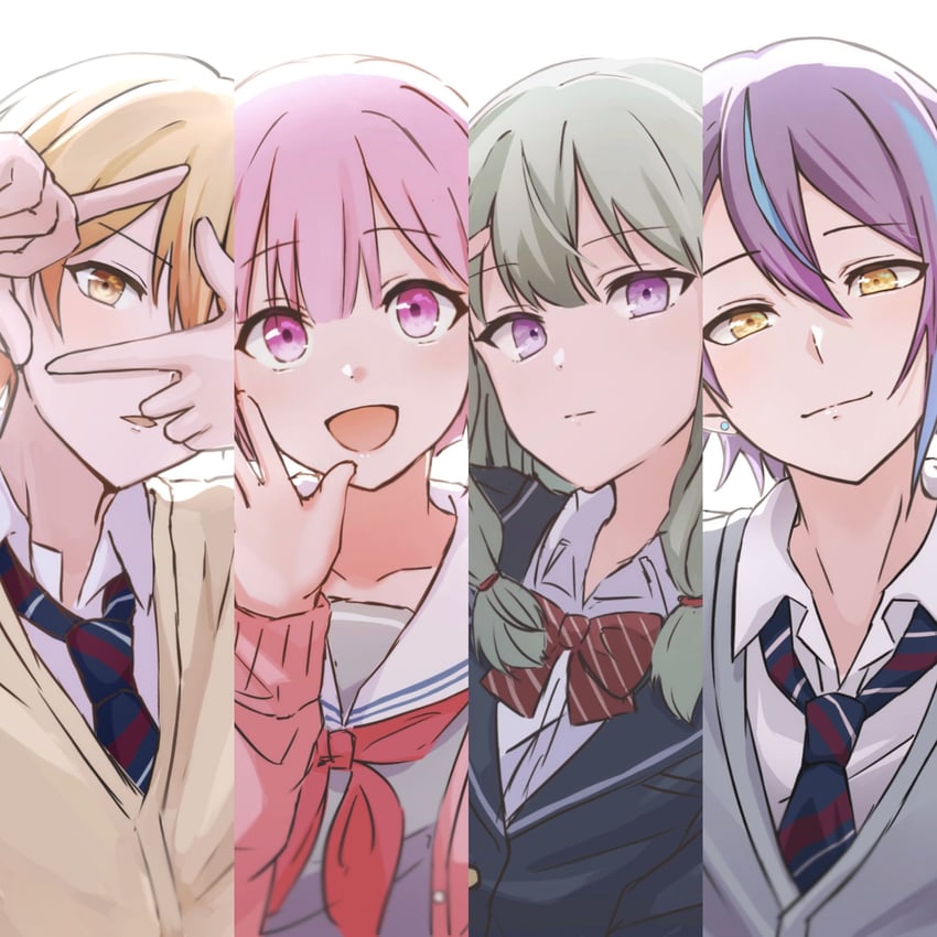 ootori emu, tenma tsukasa, kusanagi nene, and kamishiro rui (project sekai) drawn by shiki_12340