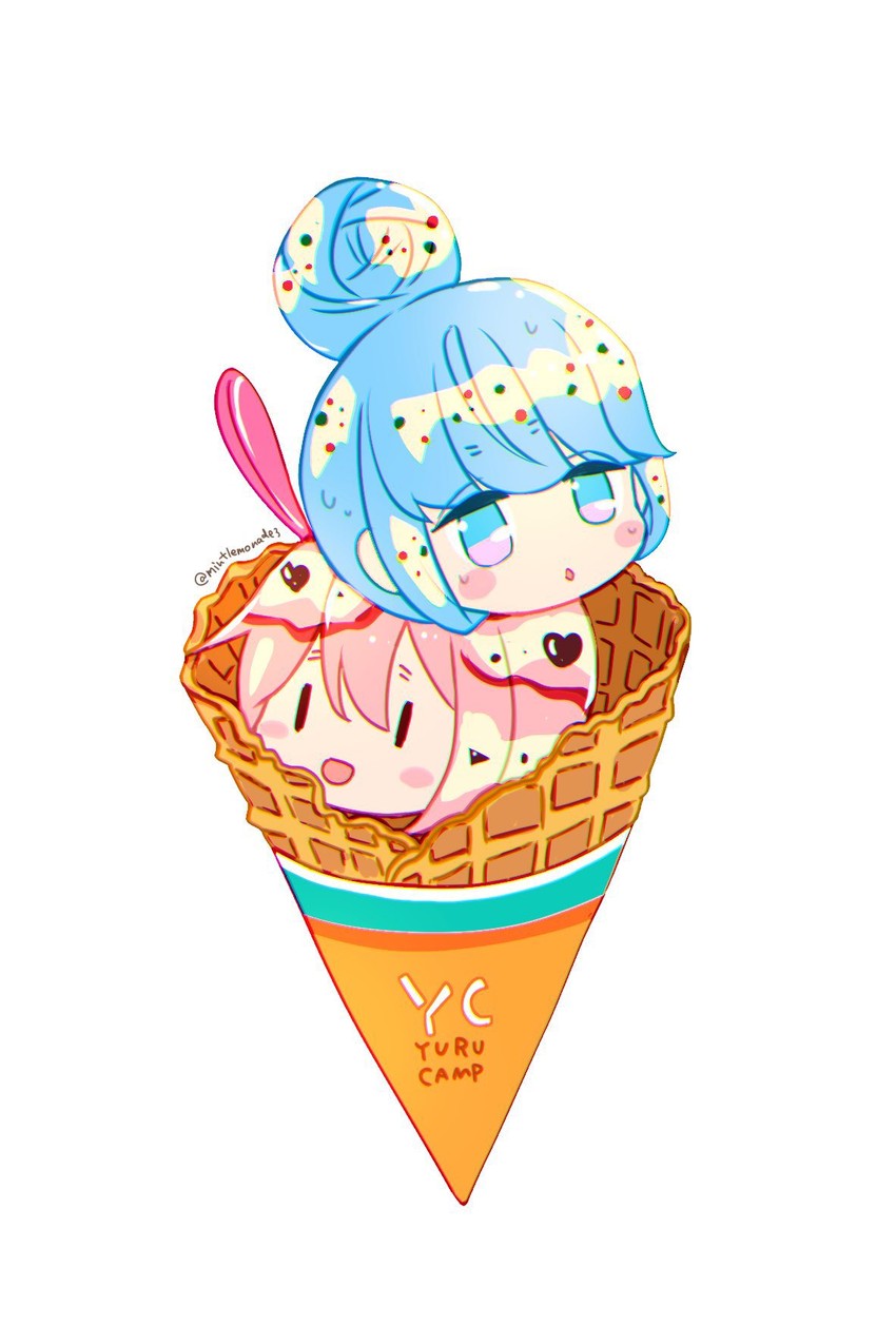 shima rin and kagamihara nadeshiko (yurucamp) drawn by mint_(mintlemonade3)