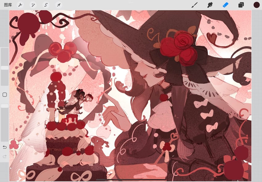 black forest cookie and the witch (cookie run and 1 more) drawn by candle_cake_242