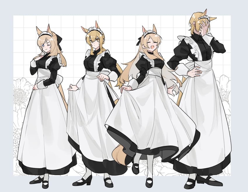 nearl, blemishine, whislash, and mlynar (arknights) drawn by yakota_(usuk-yako)
