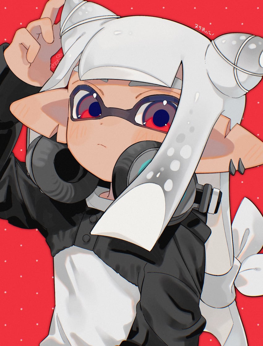 inkling player character and inkling girl (splatoon) drawn by sabata_saba